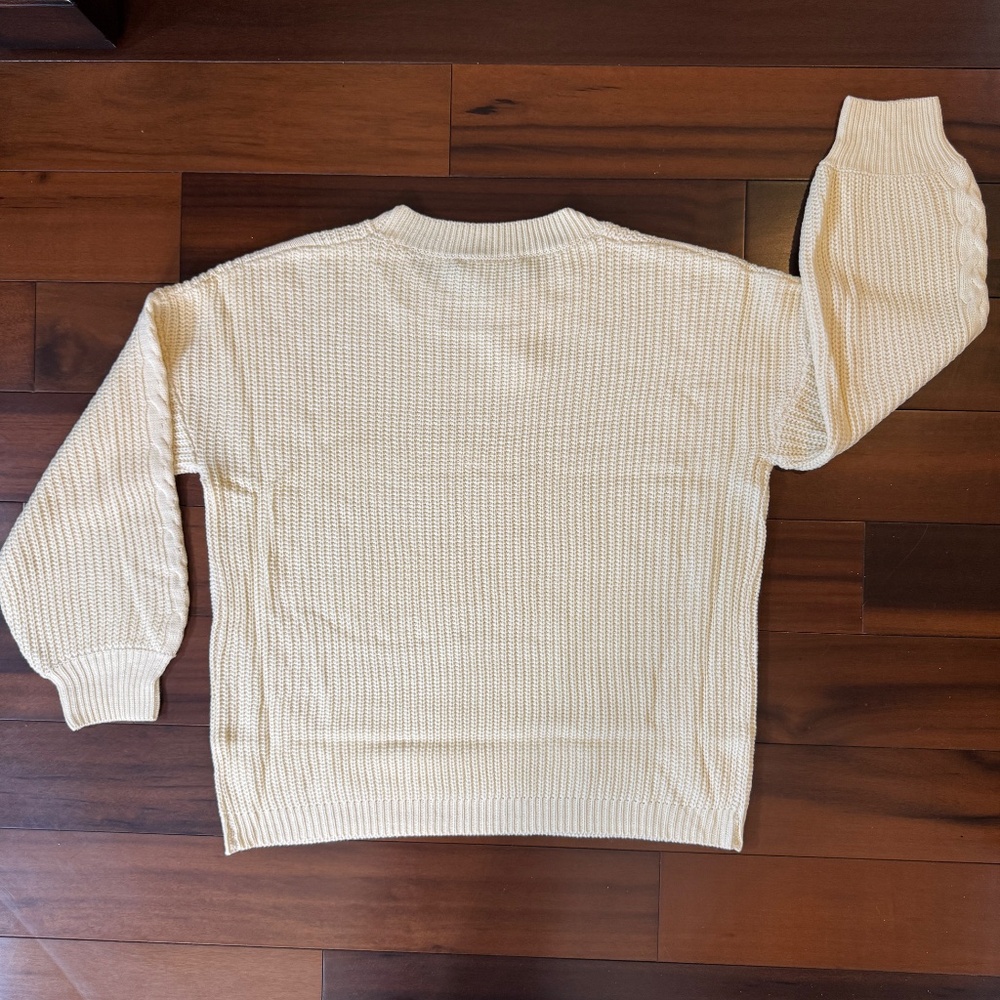 IVORY LONG SLEEVE KNIT SWEATER - Picture 9 of 10